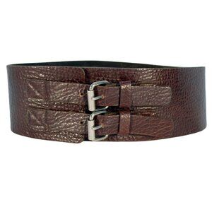 SUNDANCE Wide Extra Thick Double Buckle Corset Belt Women's M - Made in USA